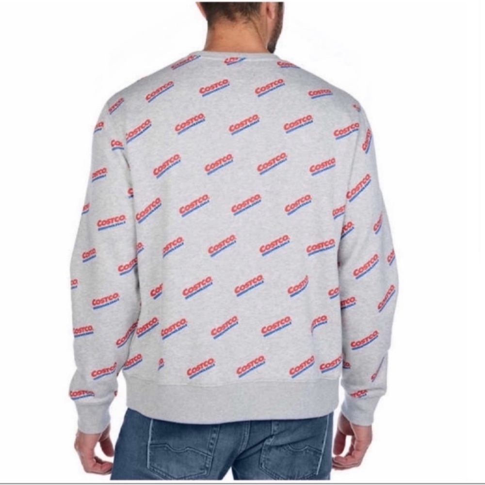 NWT Kirkland Signature MEN Costco Wholesale Logo Fleece Crewneck GRAY XXXL - Picture 3 of 6